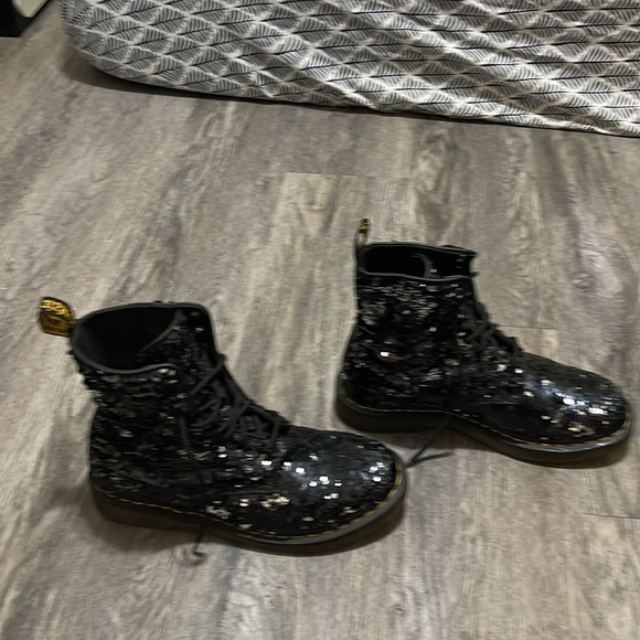 Dr. Martens Black Sequin Boots - Picture 3 of 4